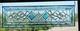Clear, Turquoise Beveled Stained Glass Window Panel, Transom, Sidelight, 48.75x14