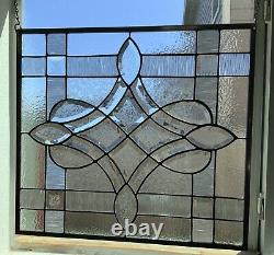 Clear Twist Stained Glass Window Panel Hanging- 22 1/2 X 20 1/2