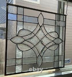 Clear Twist Stained Glass Window Panel Hanging- 22 1/2 X 20 1/2