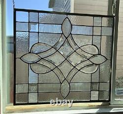 Clear Twist Stained Glass Window Panel Hanging- 22 1/2 X 20 1/2