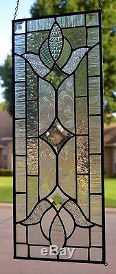 Clear Victorian Stained Glass Window Panel