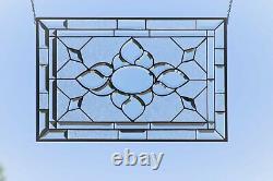 Clearly Stylish 26.5 X 17.5 -Beveled Stained Glass Window Panel