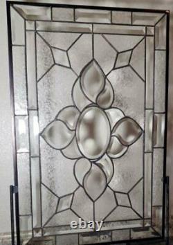 Clearly Stylish 26.5 X 17.5 -Beveled Stained Glass Window Panel