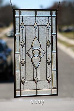 Clearly Stylish 28 5/8 x 16 3/4 Beveled Stained Glass Window Panel
