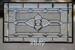 Clearly Stylish 28 5/8 x 16 3/4 Beveled Stained Glass Window Panel