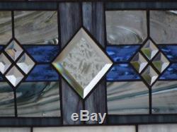 Cloud Nine Beveled Stained Glass Window Panel 19 ¼x9 ¼ (49x23cm)