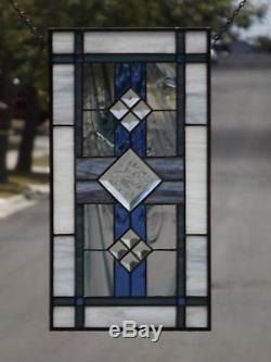 Cloud Nine Beveled Stained Glass Window Panel 19 ¼x9 ¼ (49x23cm)
