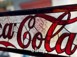 Coca Cola Coke Stained Glass Tiffany style Sign Panel Window Suncatcher