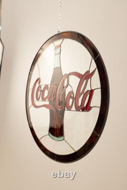 Coca Cola Coke Stained Glass Tiffany style Sign Panel Window Suncatcher