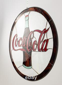 Coca Cola Coke Stained Glass Tiffany style Sign Panel Window Suncatcher