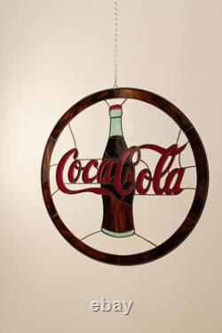 Coca Cola Coke Stained Glass Tiffany style Sign Panel Window Suncatcher