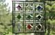 Color Diamond Grid Stained Glass Panel Beveled Light Catcher Design