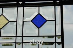 Color Diamond Grid Stained Glass Panel Beveled Light Catcher Design