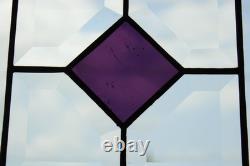 Color Diamond Grid Stained Glass Panel Beveled Light Catcher Design