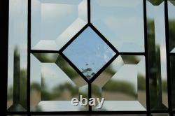 Color Diamond Grid Stained Glass Panel Beveled Light Catcher Design