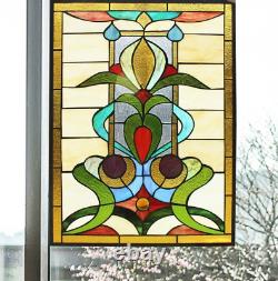 Colorful Floral Flower Design Tiffany Style Stained Glass Window Panel