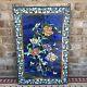 Colorful Stained Glass Window Panel Rectangle Floral Blue Flowers Architectural