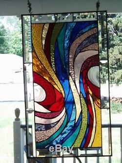 Colorful Stained Glass panel 24x14