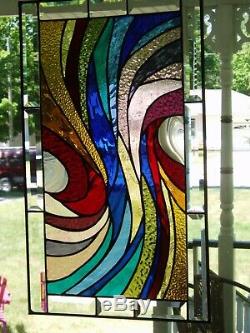 Colorful Stained Glass panel 24x14