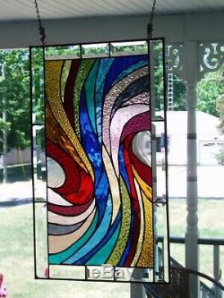 Colorful Stained Glass panel 24x14