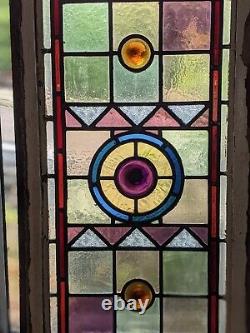 Compact Victorian stained glass panel