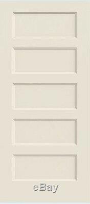 Conmore 5 Panel Primed Solid Core Molded Wood Composite Interior Doors Slabs