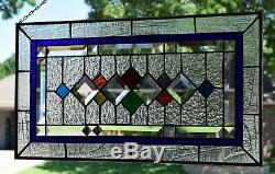 Contemporary Beveled Stained Glass Window Panel