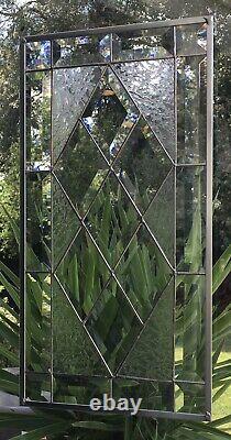 Contemporary Beveled Stained Glass Window Panel Hanging 9 1/2 X 18 1/2