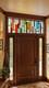Contemporary Clear Beveled Stained Glass Panel. Leaded Window Hanging. 36