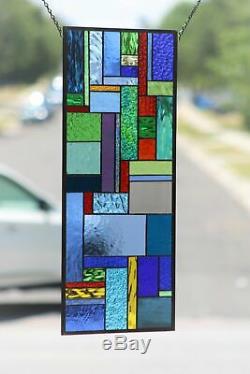 Contemporary Stained Glass Window Panel, Hanging (´`)