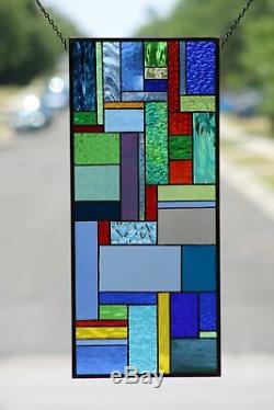 Contemporary Stained Glass Window Panel, Hanging (´`)