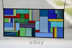 Contemporary Stained Glass Window Panel, Hanging (´`)