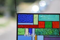 Contemporary Stained Glass Window Panel, Hanging (´`)