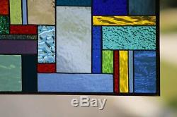 Contemporary Stained Glass Window Panel, Hanging (´`)