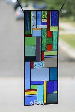 Contemporary Stained Glass Window Panel, Hanging (´`)