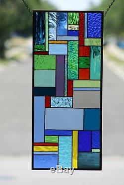 Contemporary Stained Glass Window Panel, Hanging (´`)