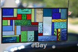 Contemporary Stained Glass Window Panel, Hanging (´`)