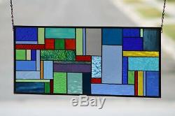 Contemporary Stained Glass Window Panel, Hanging (´`)