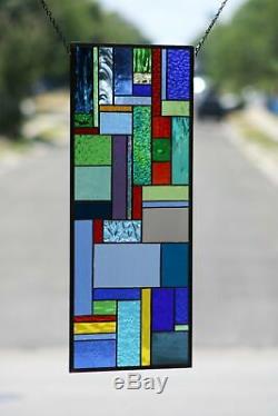 Contemporary Stained Glass Window Panel, Hanging (´`)