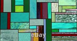 Contemporary- Stained Glass Window Panel, Hanging 25 3/4 x 13 3/4