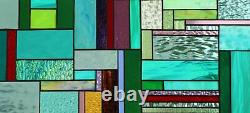 Contemporary- Stained Glass Window Panel, Hanging 25 3/4 x 13 3/4