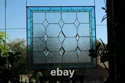 Contemporary Stained Glass panel beveled handcrafted window hanging 35x32