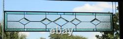 Contemporary Stained Glass panel, beveled handcrafted, window hanging 47 1/2 x 8