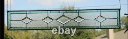 Contemporary Stained Glass panel, beveled handcrafted, window hanging 47 1/2 x 8
