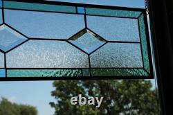 Contemporary Stained Glass panel, beveled handcrafted, window hanging 47 1/2 x 8