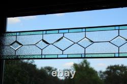 Contemporary Stained Glass panel, beveled handcrafted, window hanging 47 1/2 x 8