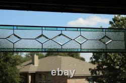 Contemporary Stained Glass panel, beveled handcrafted, window hanging 47 1/2 x 8
