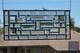 Contemporary clear stained glass panel, rectangular window hanging, 28 1/2x12 1/2