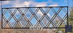 Contemporary stained glass hanging window panel diamoStained glass hanging panel