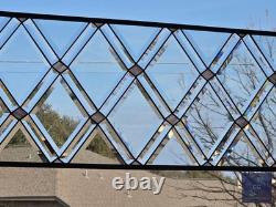 Contemporary stained glass hanging window panel diamoStained glass hanging panel